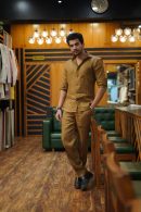 Tobacco Brown Pure Linen Cord Set